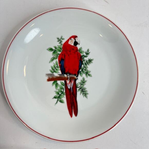 Leart Set of 4 Tropical Bird Parrot Plates - Picture 6 of 6